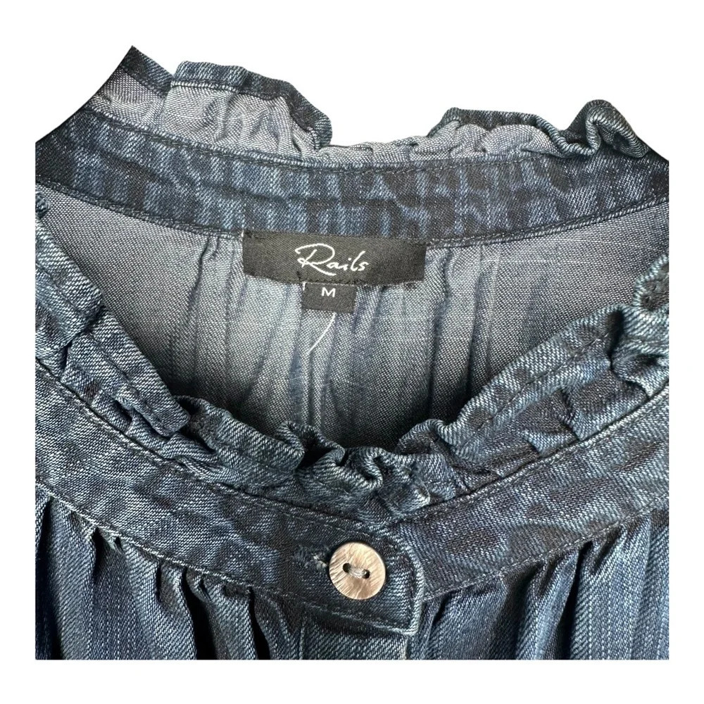 Rails Shawna Chambray Smocked Waist Minidress. Sz… - image 6